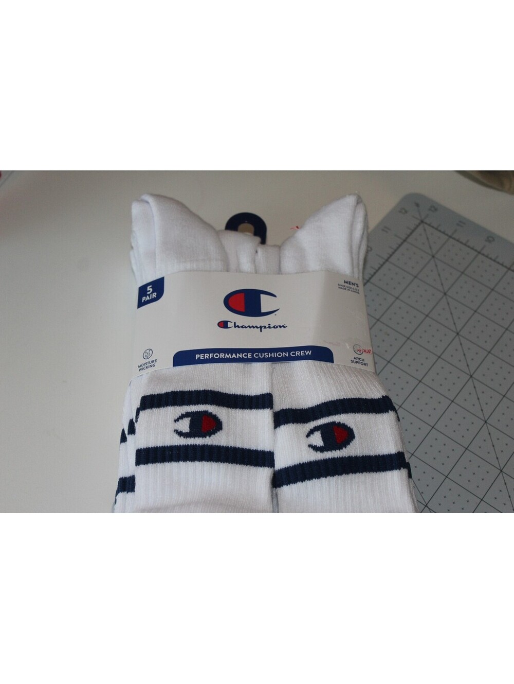 Champion Performance Cushion Crew Socks (5‑Pair Pack)